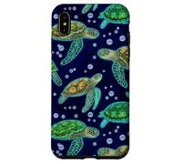 Custodia per iPhone XS Max Green Sea Turtle Marine Life Ocean Decorative Pattern