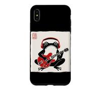 Custodia per iPhone XS Max Grumpy Frog Chitarrista Musica Rock Giapponese Woodblock Art