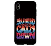 Custodia per iPhone XS Max Hai bisogno di calmarsi Groovy Retro Carino Divertente Hippie 60s 70s