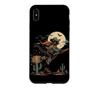 Custodia per iPhone XS Max Halloween strega gatto cowboy deserto luna scopa