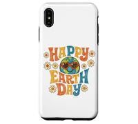 Custodia per iPhone XS Max Happy Earth Day Retro anni '70 Groovy Globe Heart Occhiali da sole