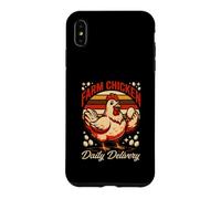 Custodia per iPhone XS Max Happy Farm Pollo Consegna Giornaliera Retro Alba