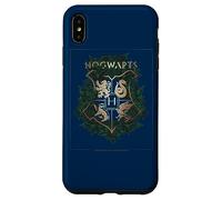 Custodia per iPhone XS Max Harry Potter Hogwarts Green and Gold Floral Crest