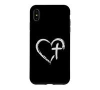 Custodia per iPhone XS Max Heart Cross Christian Faith Jesus Love Religious