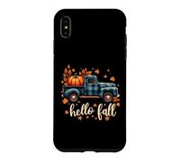 Custodia per iPhone XS Max Hello Fall Camicia Divertente Halloween Zucca Buffalo Plaid Camion