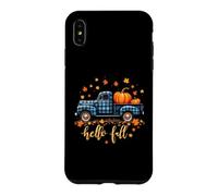 Custodia per iPhone XS Max Hello Fall Camicia Divertente Halloween Zucca Buffalo Plaid Camion