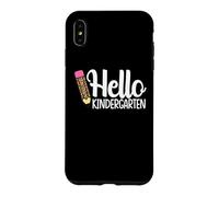 Custodia per iPhone XS Max Hello Kindergarten Teacher Leopard Pencil torna a scuola