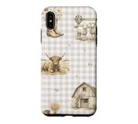 Custodia per iPhone XS Max Highland Mucca Pecora Rustico Fattoria Paese Acquerello