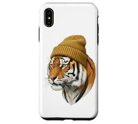Custodia per iPhone XS Max Hipster Tigre in Giallo Beanie Animal Art