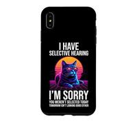 Custodia per iPhone XS Max Ho udito selettivo.. Divertente gattino 80s Synthwave Meme Cat