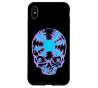 Custodia per iPhone XS Max House Music Glitch Optical Illusion EDM Rave DJ Skull LP