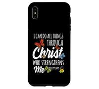 Custodia per iPhone XS Max I Can Do All Things Through Christ Buttefly Art Religious