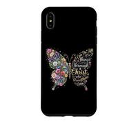 Custodia per iPhone XS Max I Can Do All Things Through Christ Floral Butterfly Faith
