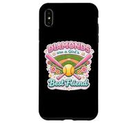 Custodia per iPhone XS Max I diamanti sono la migliore amica delle donne, softball, baseball, divertimento