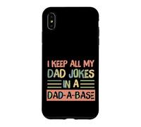 Custodia per iPhone XS Max I Keep All My Dad Jokes In A Dad-A-Base Retro Father's Day