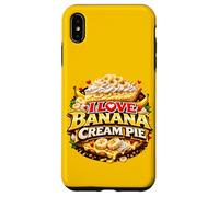 Custodia per iPhone XS Max I Love Banana Cream Pie Retro Diner Dessert Topping Cherry