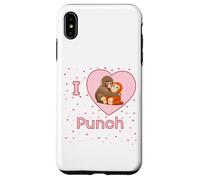 Custodia per iPhone XS Max I Love Punch The Baby Monkey Hearts