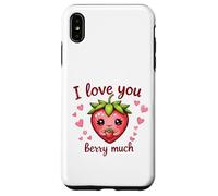 Custodia per iPhone XS Max I Love You Berry Molto Carino Cuore Fragola Frutta Pun