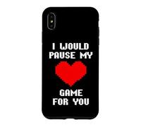 Custodia per iPhone XS Max I Would Pause My Game For You Cuore Pixelato Amore Giocatori