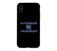 Custodia per iPhone XS Max If I'm sitting I'm Knitting Blue Yarn Ball illustrazione