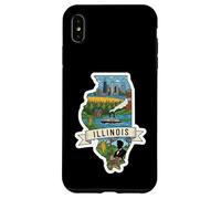 Custodia per iPhone XS Max Illinois Vintage Skyline di Chicago e Orgoglio dell'Illinois