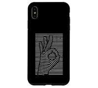 Custodia per iPhone XS Max Illusione ottica in difficoltà, segno giusto con la mano