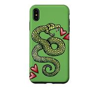Custodia per iPhone XS Max Illustrazione del serpente che colpisce il tatuaggio del serpente che sibila verde