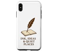 Custodia per iPhone XS Max Inchiostro, idee e luoghi tranquilli - Libro penna d'oca