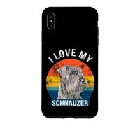 Custodia per iPhone XS Max Io amo Il mio Schnauzer gigante Schnauzer Retro Grunge