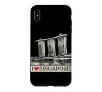 Custodia per iPhone XS Max io, cuore, singapore, retro, vendemmia, orizzonte, iconico, singapore