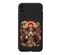 Custodia per iPhone XS Max Jack Russel Terrier Ramen Kawaii Giappone Samurai Grafica Cane