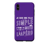 Custodia per iPhone XS Max Je suis une Fille Simple J'aime la Moto et l'Apéro