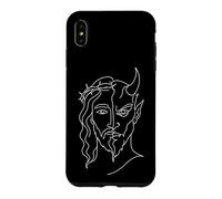 Custodia per iPhone XS Max Jesus And Devil One Line Art Duality minimalista