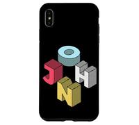 Custodia per iPhone XS Max John First Given Retro nome isometrico blocco lettere