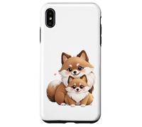 Custodia per iPhone XS Max Kawaii Pomerania Cane e Pup Love