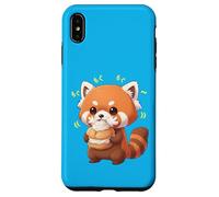 Custodia per iPhone XS Max Kawaii Red Panda Bamboo Cat Munching Felicemente