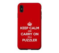 Custodia per iPhone XS Max Keep Calm and Carry On I'm a Puzzler - Divertente