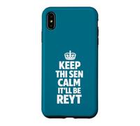 Custodia per iPhone XS Max Keep Calm the Yorkshire Way Testo bianco