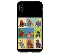 Custodia per iPhone XS Max Kimono vintage giapponese Ukiyo-e Golden Retriever