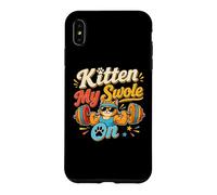 Custodia per iPhone XS Max Kitten My Swole On Funny Workout Weightlifting Citazione Cat