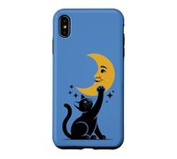 Custodia per iPhone XS Max Kitty che gioca con la luna carino gatto amante sognante notte cielo