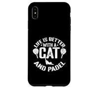 Custodia per iPhone XS Max La vita è migliore con un gatto e un padel
