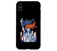Custodia per iPhone XS Max Lady Liberty New York Skyline Colorful NY Turismo