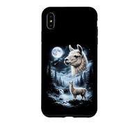 Custodia per iPhone XS Max Lama che ulula alla luna anni '90 retrò