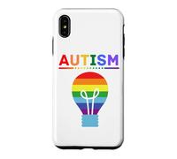 Custodia per iPhone XS Max Lampadina arcobaleno per la consapevolezza dell'autismo, supporto autistico, mamma e papà