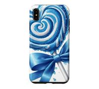 Custodia per iPhone XS Max Lecca lecca cuore caramella menta piperita blu