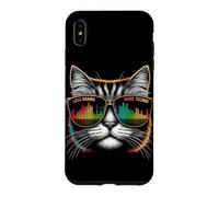 Custodia per iPhone XS Max Less Drama More Techno Cat Tee - Occhiali da sole & Beats