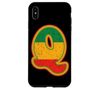 Custodia per iPhone XS Max Lettera iniziale Q Monogramma Nero Storia Mese Retro Colori