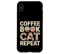 Custodia per iPhone XS Max Libro del caffè Cat Repeat Cute Cozy Cat Lover