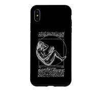 Custodia per iPhone XS Max Libro Lettore Vitruviano Uomo Leonardo Da Vinci Libro Vintage